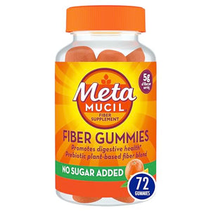 Metamucil Daily Fiber Gummies, Orange Flavored, No Sugar Added, 5g Prebiotic Plant