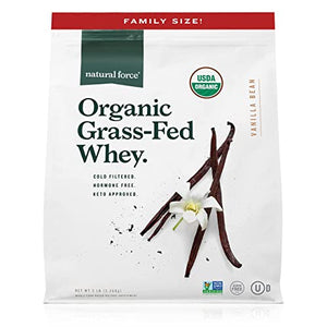 Natural Force Grass Fed Organic Whey Protein Powder β Non GMO Verified, Humane