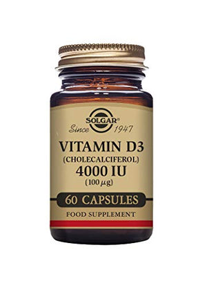 Solgar Vitamin D3 4000 IU (100 µg) Vegetable Capsules - Pack of 60 - Cholecalciferol