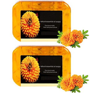 NHIKLATA 2PCS Turmeric Handmade Soap, Natural Organic Ginger Soap, Lymphatic