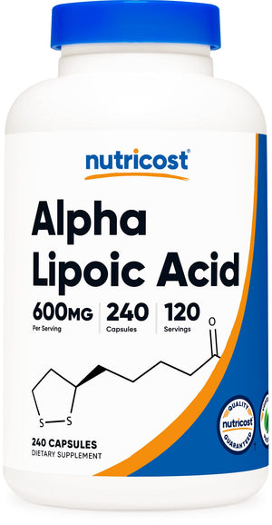 Nutricost Alpha Lipoic Acid 600mg Per Serving, 240 Capsules - Gluten Free, Vegetarian