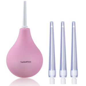 TopQuaFocus 8oz Enema Bulb Kit Anal and Vaginal Douche Bulb for Men Flushing System Enemas Silicone