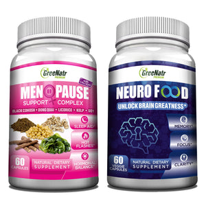 GreeNatr Brain Supplement with B12 Vitamin for Enhanced Memory, Energy, Focus, and Clarity