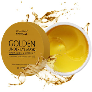 Enaskin Naturals 24K Gold Eye Gel Pads - 30 Pairs of Brightening and Moisturizing Eye Masks
