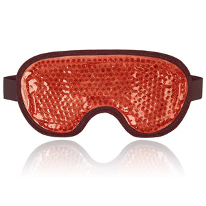 NEWGO cooling eye mask brown cold ice pack for puffy eyes dark circles headache and stress relief