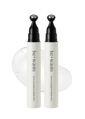 Two bewants Phyto Collagen Eye Serum Sticks with a built-in roller ball for refreshing under-eye massage.