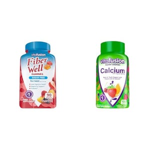 Vitafusion Fiber Well Sugar Free Fiber Supplement & Chewable Calcium Gummy Vitamins 