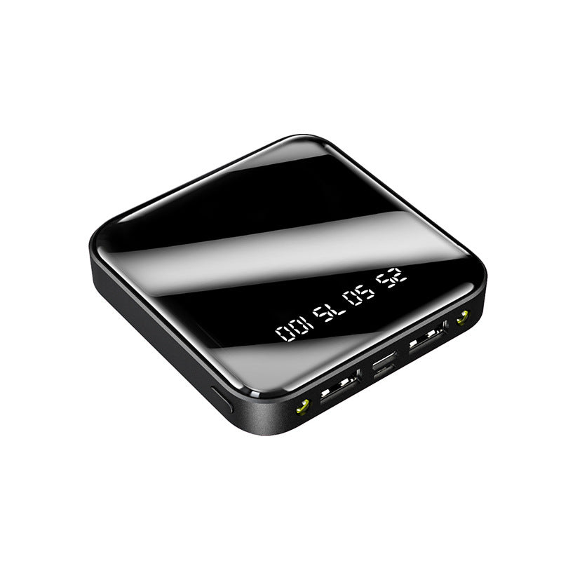 10000mAh Mini Power Bank with Mirror Digital Display – Portable Charger