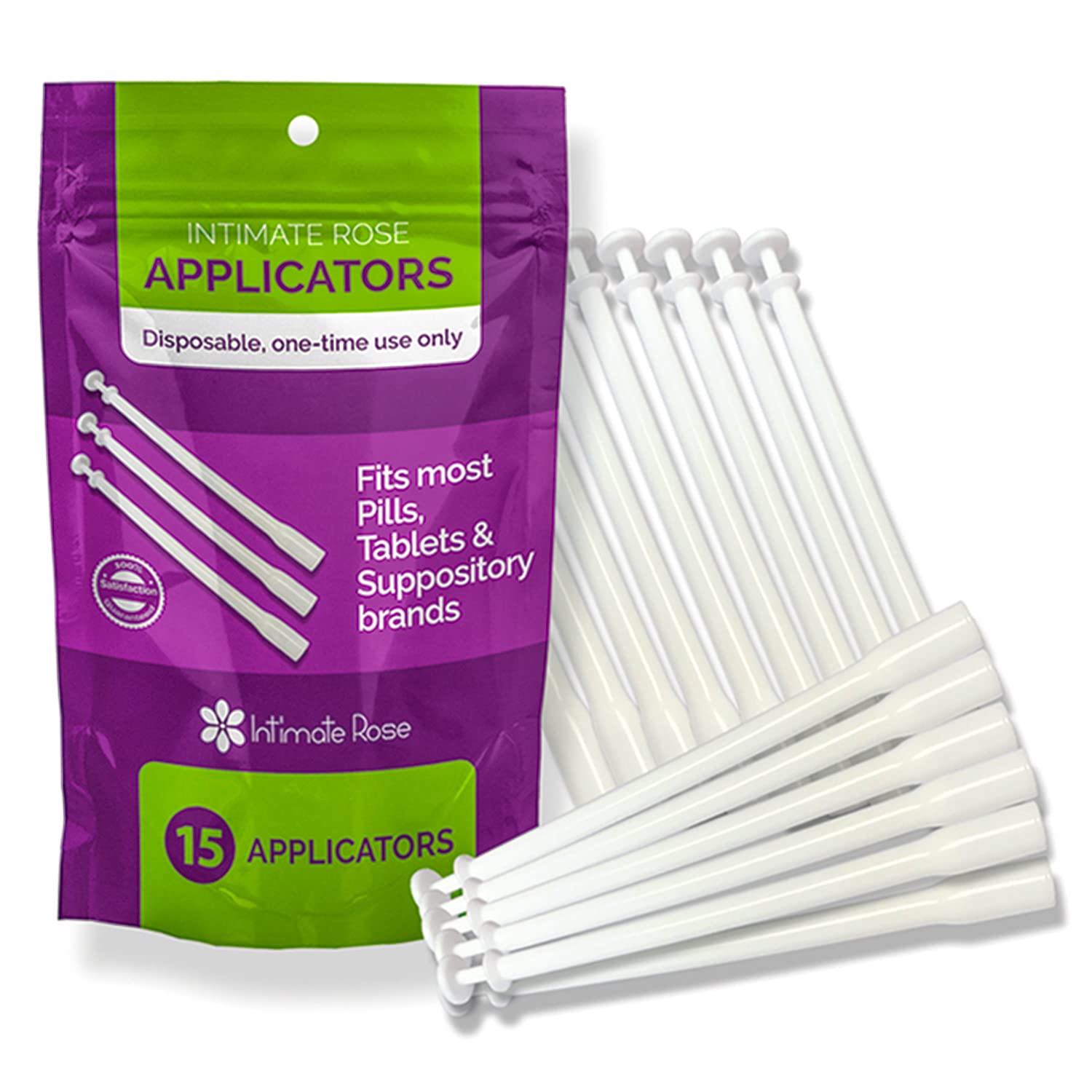 Intimate Rose 15 Count Vaginal Suppository Applicator - Fits Most Boric Acid Suppositories & Vaginal