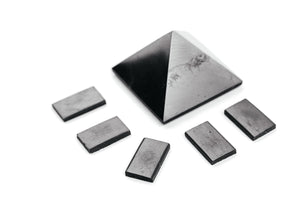 KARELIANMASTERS Shungite Stones Pyramid and Sticker for Phone Set - Crystal Healing Protection