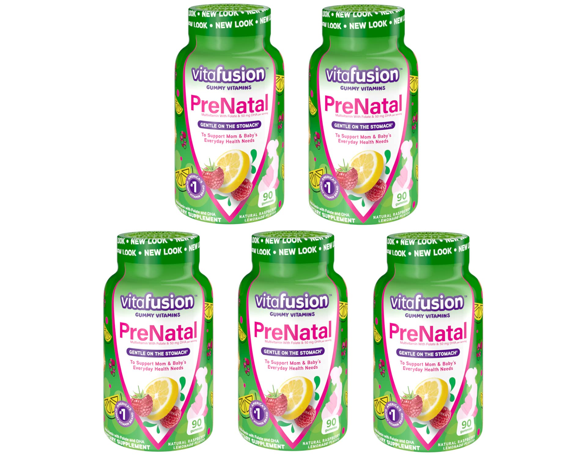 Vitafusion Prenatal, Gummy Vitamins WpNASN, 5Pack (90 Count)