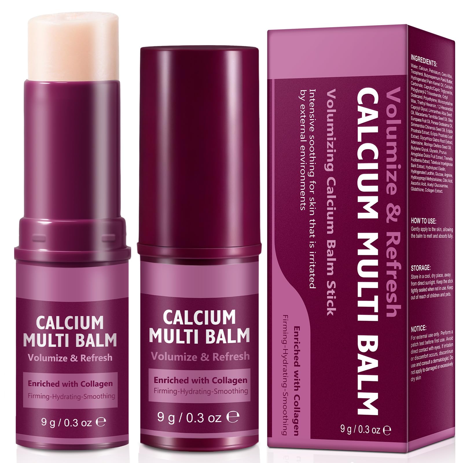 QYQIZWIA Calcium Multi Balm Stick, a portable Korean skincare solution for anti-aging and hydration on the face, neck, and lips.